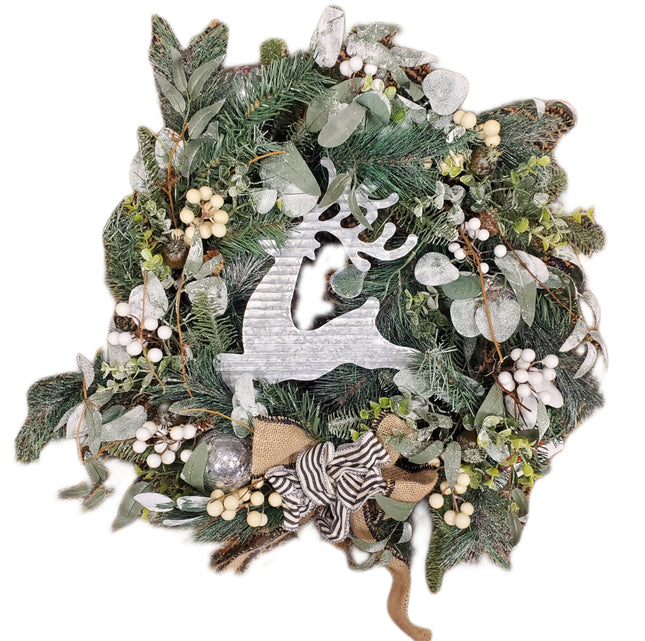 Ashland Premium Floral Deer Wreath - Home Decor