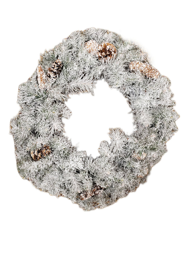 22" Ashland Flocked Pine Holiday Wreath