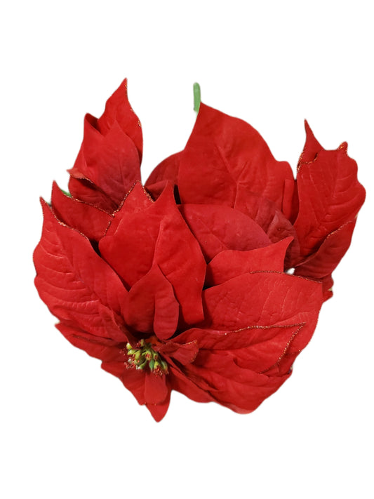 ASHLAND CHRISTMAS DECORATIVE PICK 21 in SPRAY POINSETTIA BUSH