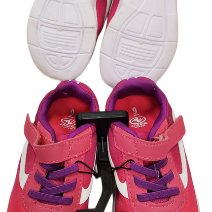 Athletic Works Kids' Pink Sneakers Non-Marking, Sz 9