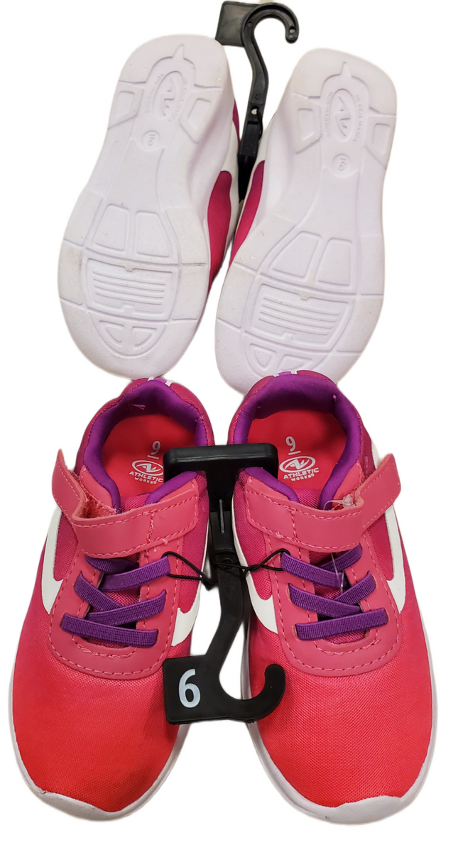 Athletic Works Kids' Pink Sneakers Non-Marking, Sz 9