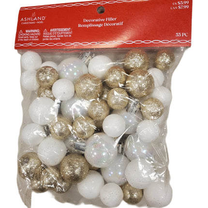 Gold & White Christmas Decorative Filler
