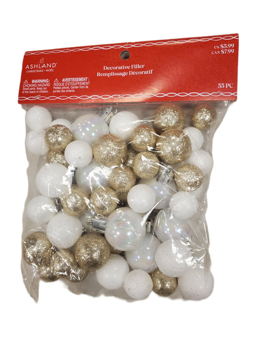 ASHLAND DECORATIVE FILLER CHRISTMAS GOLD WHITE