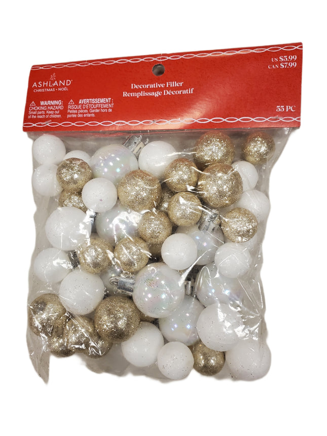 Gold & White Christmas Decorative Filler