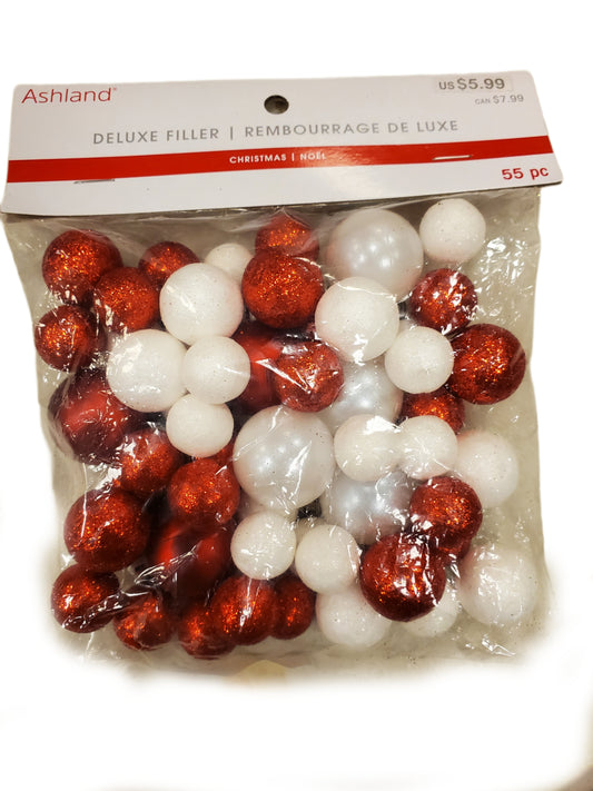 ASHLAND DECORATIVE DELUXE FILLER CHRISTMAS RED WHITE