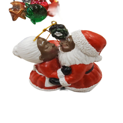 Ashland Glass African American Mr. and Mrs. Clause Christmas Ornament