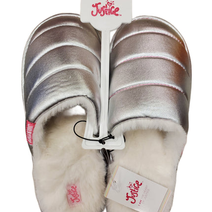 Justice Girls Slip On, Scuff Slippers Outdoor/ Indoor Metallic