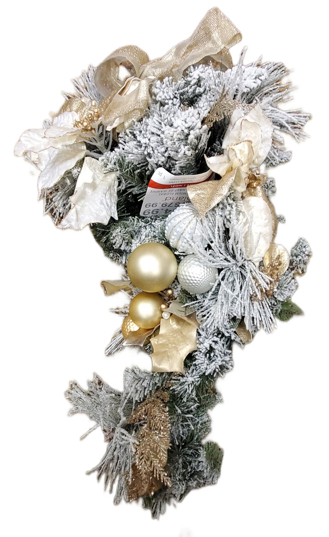 Ashland Floral Christmas Teardrop Poinsettia Ornament