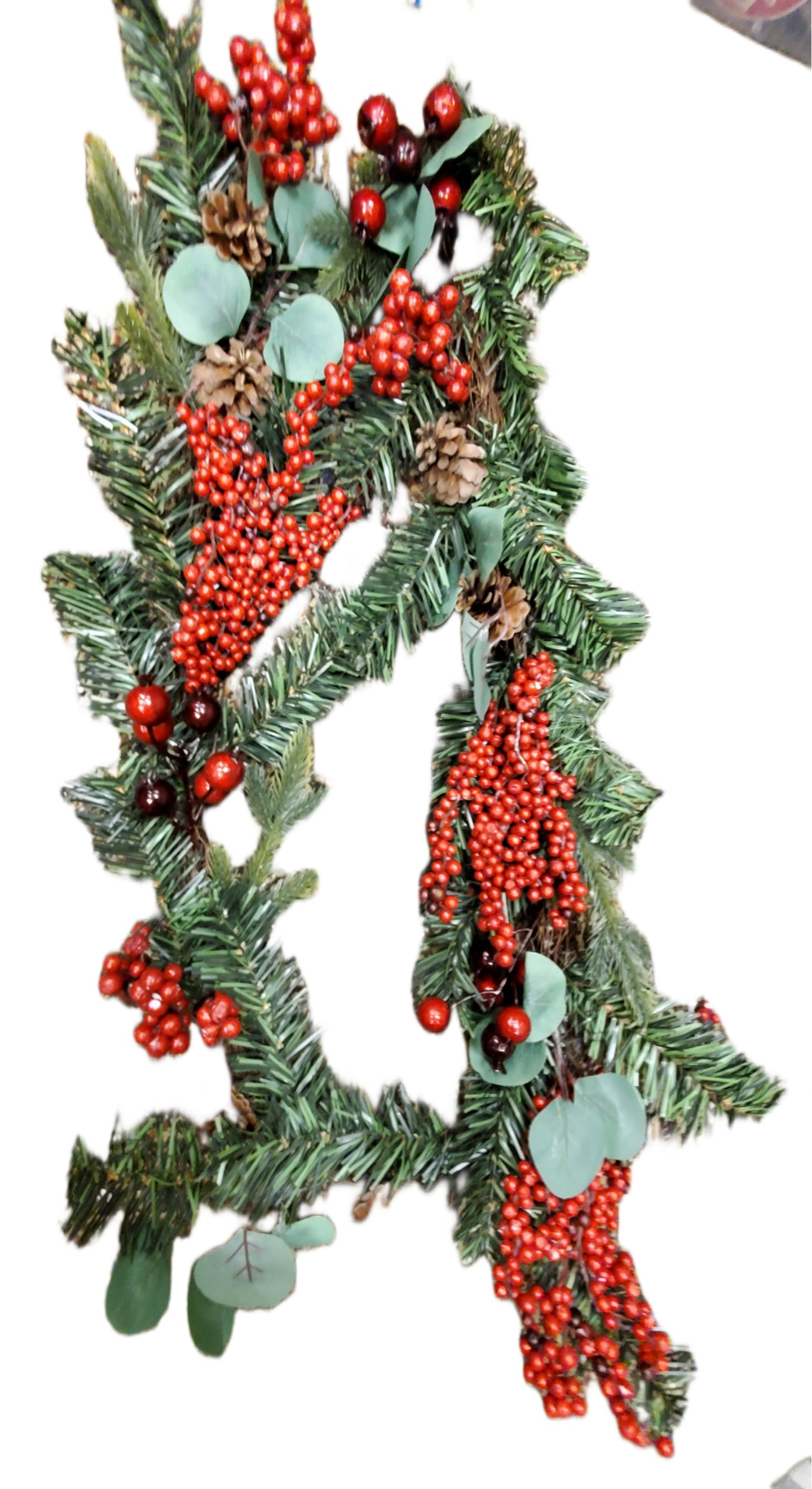 ASHLAND BERRIES BERRIES BERRIES PINECONE CHRISTMAS GARLAND 6ft