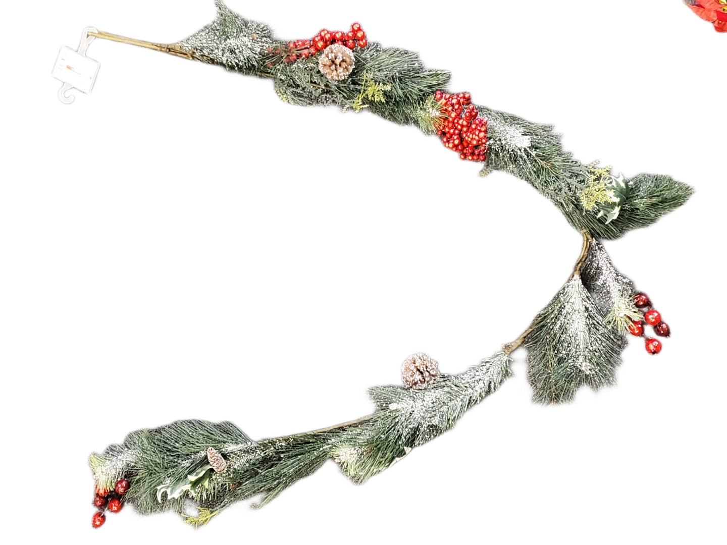 ASHLAND BERRIES & PINECONE CHRISTMAS GARLAND 6 ft