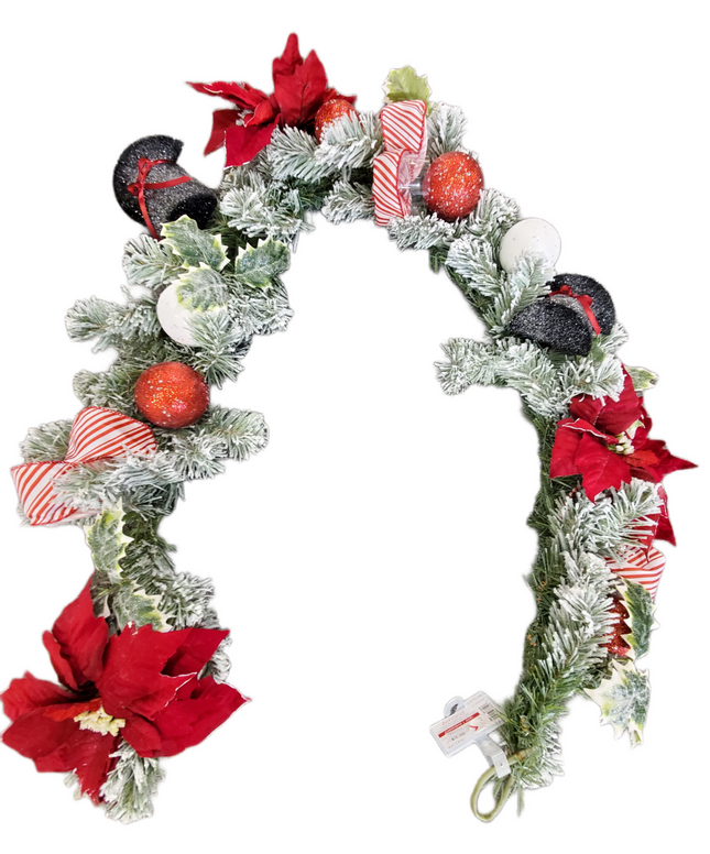 Ashland Deluxe 6ft Poinsettia & Top Hat Garland