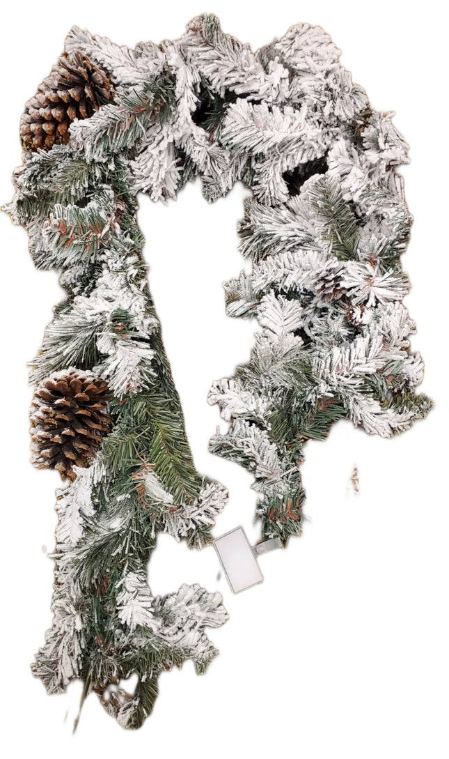 Deluxe Snowy Balsam Garland 6ft - Ashland Design