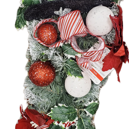 Premium Floral Christmas Teardrop with Snowman Hat