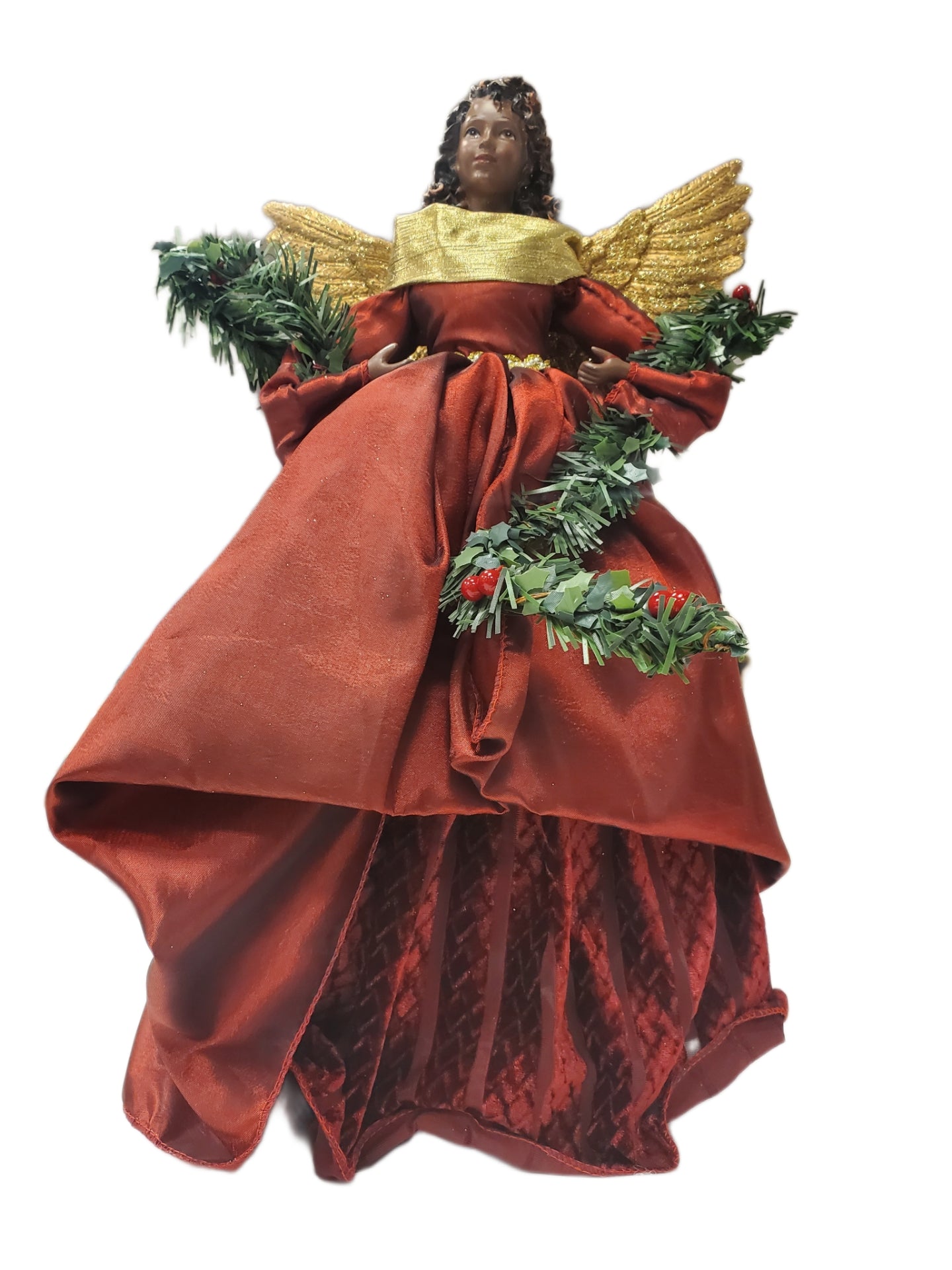 16” African-American Black Angel Christmas Tree Topper Merry Brite Collectible