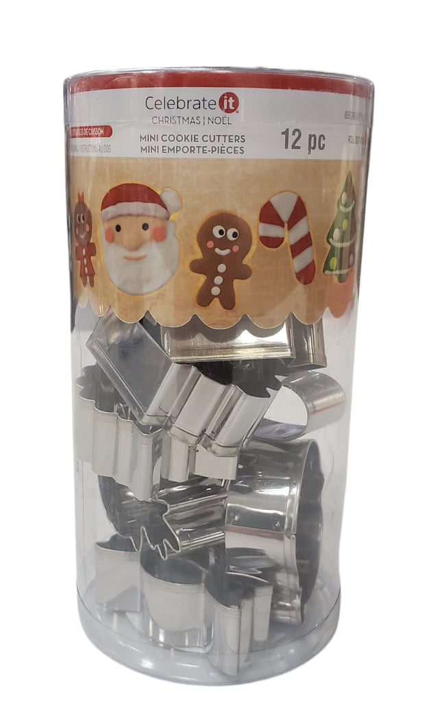 12-Piece Mini Christmas Cookie Cutters Set