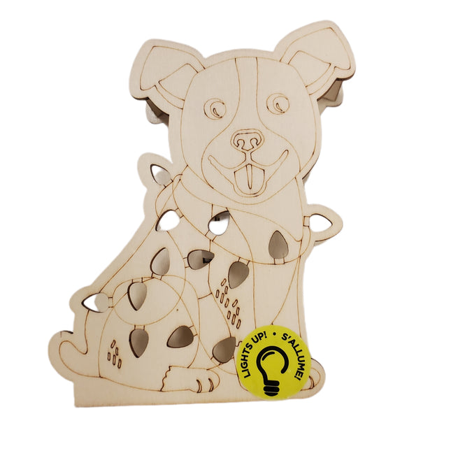 Make Market Christmas DIY Pre-lit wood dÃ©cor Dog