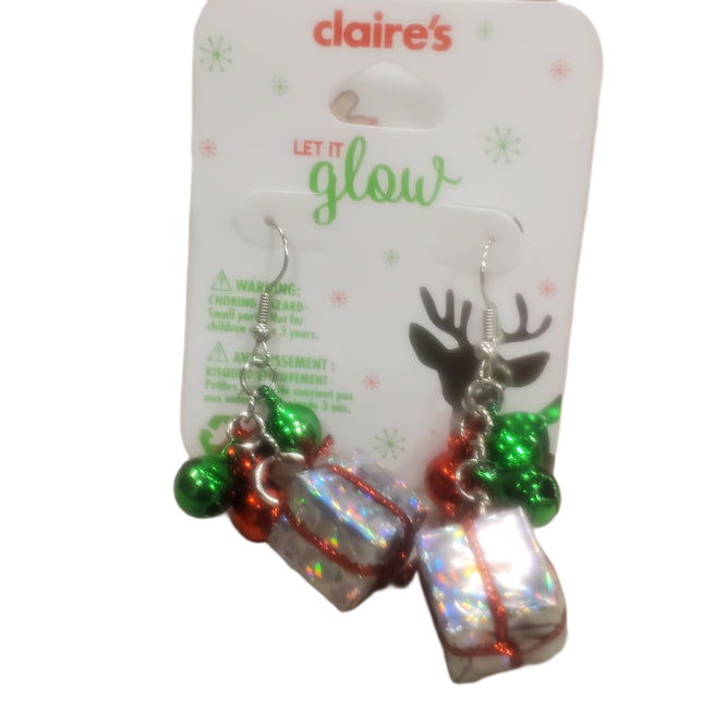 Let It Glow Christmas Earrings - Red & Green Balls
