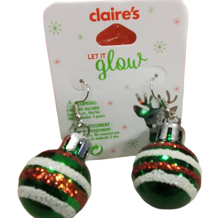 Red & Green Christmas Ball Earrings by Claire