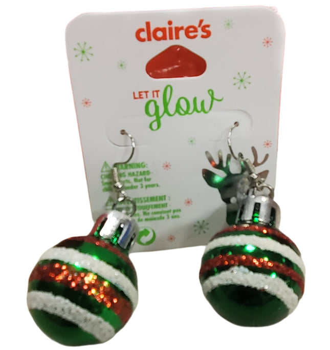 Red & Green Christmas Ball Earrings by Claire