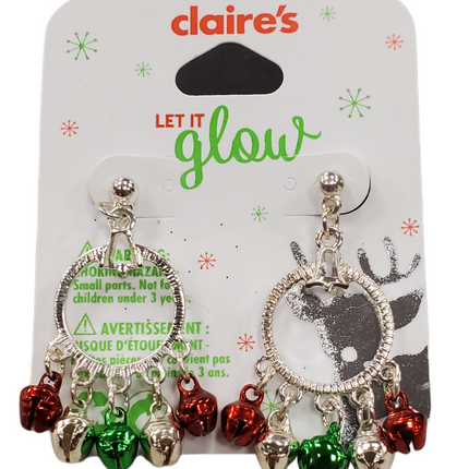 Red & Green Bell Christmas Earrings by Claire