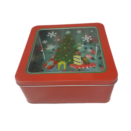Christmas Cookie Tin 7.5" - Festive Gift & Storage Box