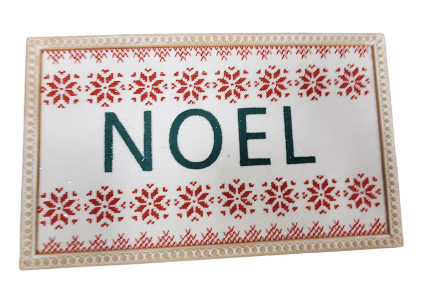 Embroidered Noel Christmas Wall Decor 13x8"