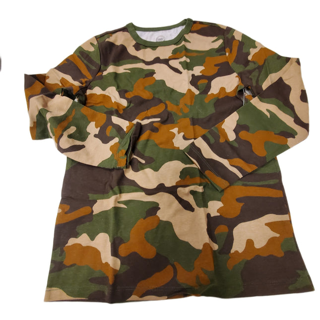 Boys Camouflage Long Sleeve T-Shirt, Size L 10-12