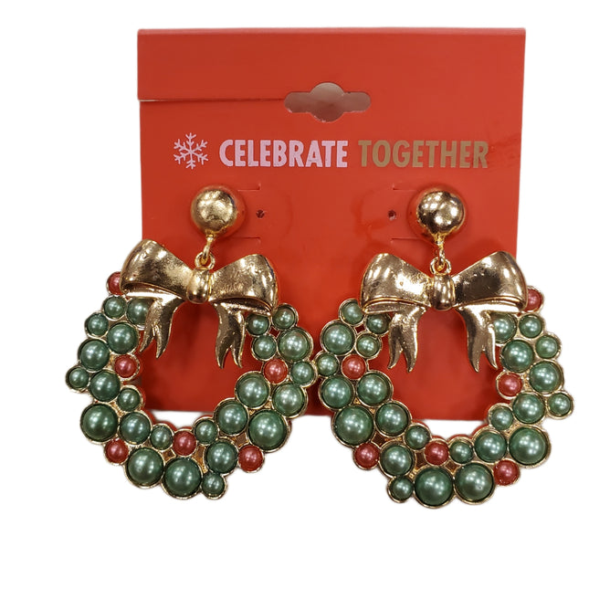 Celebrate Together™ Christmas Gold Bow Earrings
