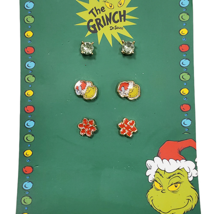 KOHL'S EARRINGS 3 PACK DR. SEUSS THE GRINCH