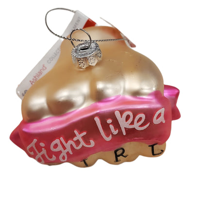 Ashland Glass Fight Like A Girl Fist Christmas Ornament