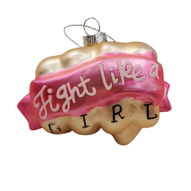 Ashland Glass Fight Like A Girl Fist Christmas Ornament