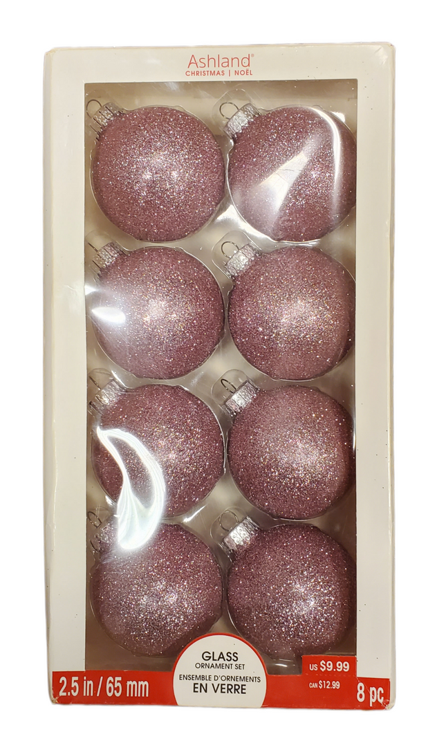 Ashland 8-Piece Glass Christmas Ornaments Set