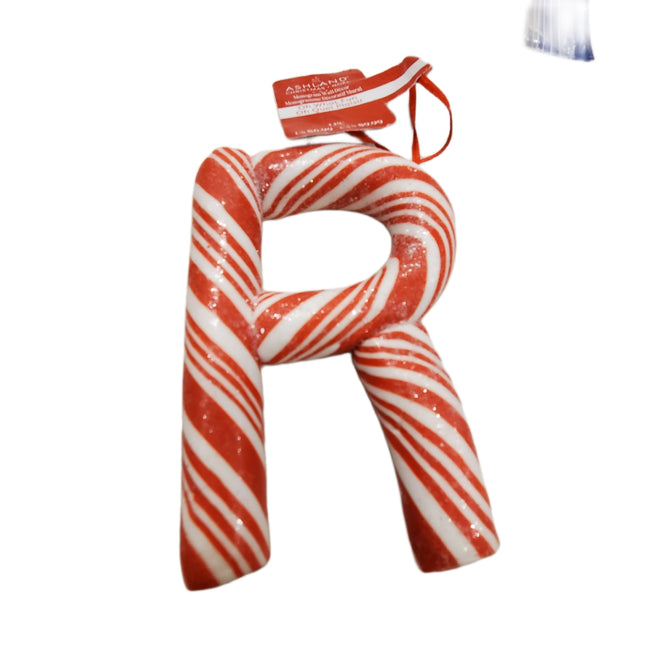 Candy Cane 'R' Letter Ornament - Home Decor