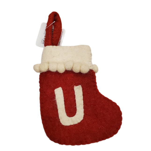 Ashland Mini Christmas Stocking Monogrammed with Letter "U"