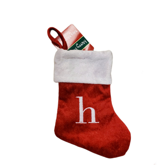 MERRY BRITE MINI MONOGRAMED STOCKING CHRISTMAS