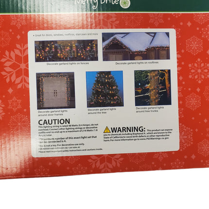 Merry Brite Garland Lights 200ct – 18ft Multi-Color