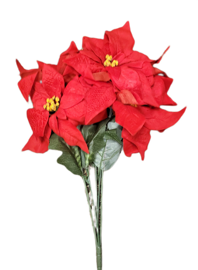 Ashland Christmas Poinsettia - 5 Stems Home Decor