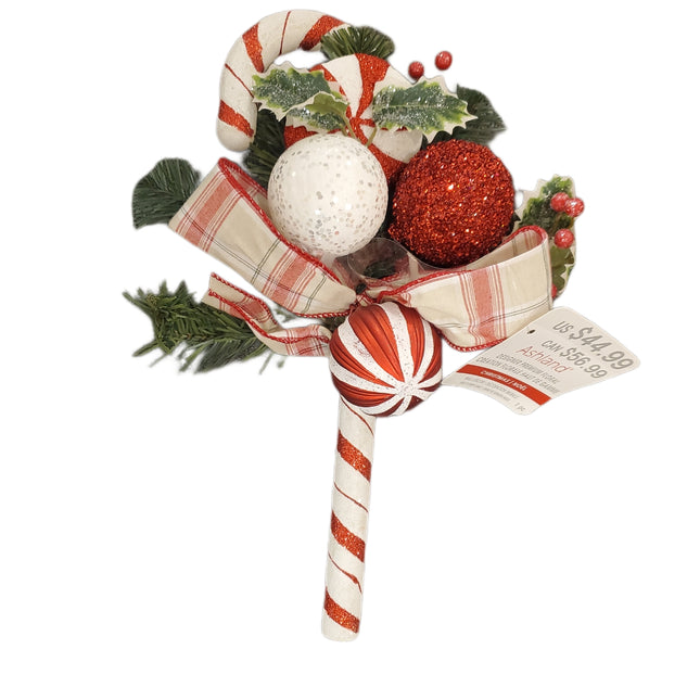 18" Ashland Floral Candycane Christmas Decor