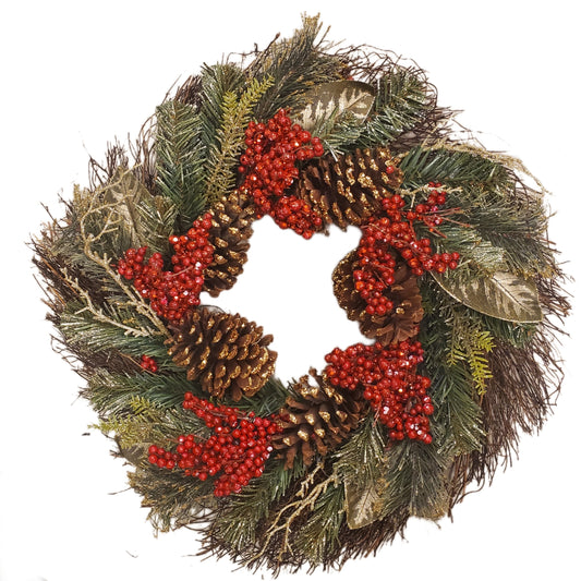 ASHLAND SHIMMERY FOLIAGE CHRISTMAS WREATH 21" APPROX.