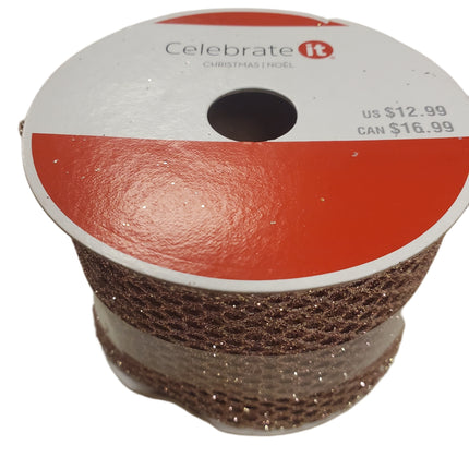 Christmas Wired Ribbon 2.5in x 20ft – Festive Craft Decor