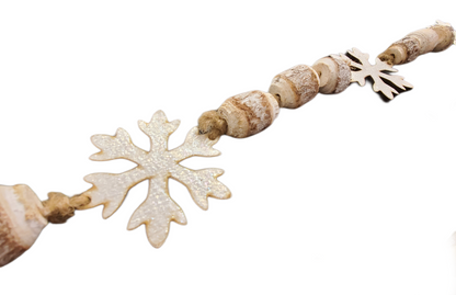 6ft Wooden Snowflake Christmas Garland