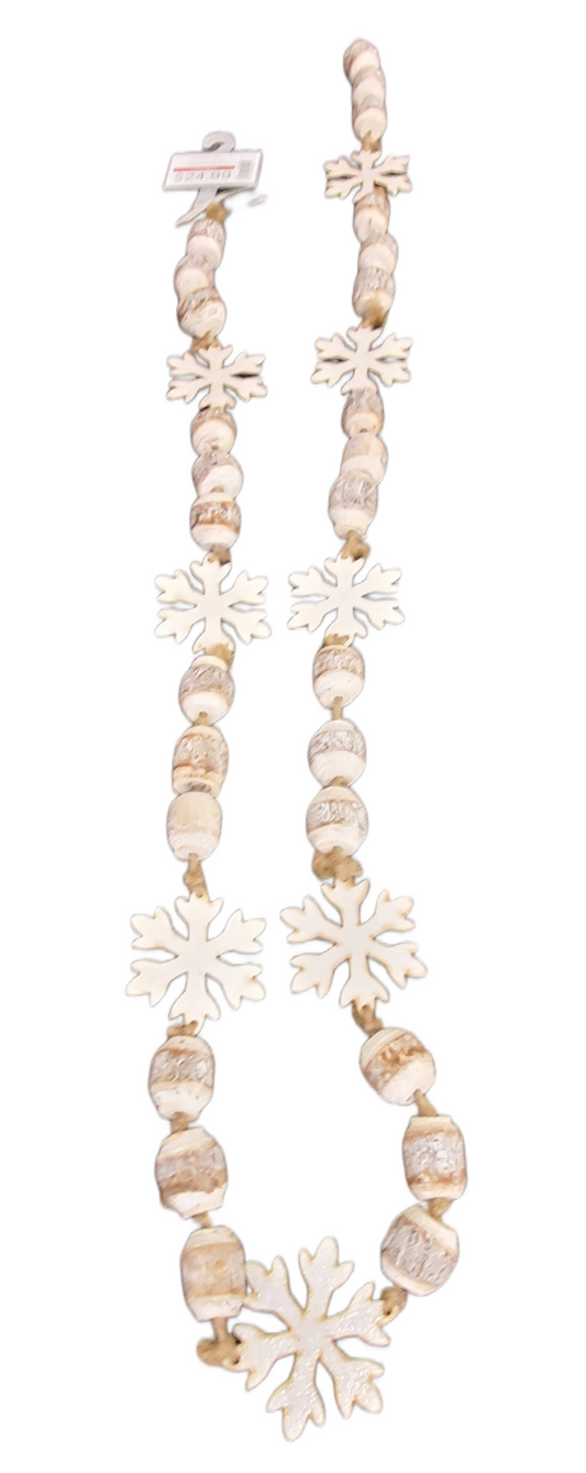 ASHLAND WOODEN SNOWFLAKE CHRISTMAS GARLAND 6 ft