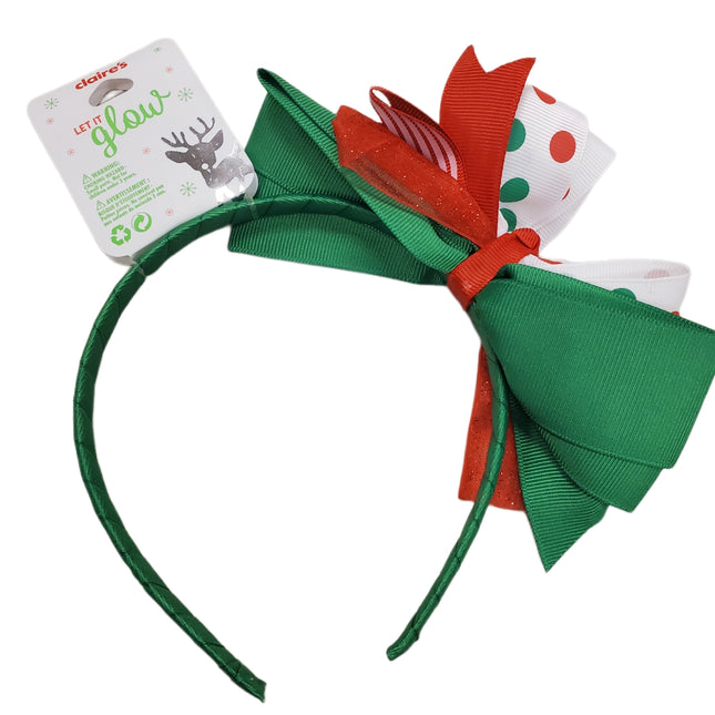 Let It Glow Christmas Bow Headband by Claire