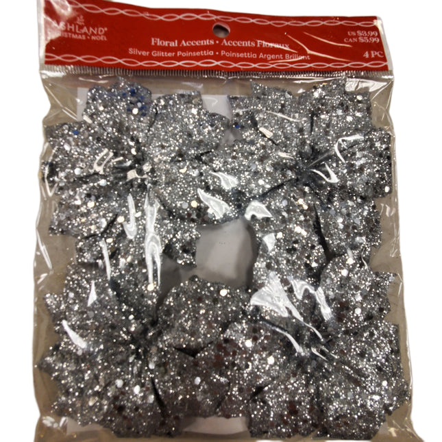 Silver Mini Christmas Bows 4-pc Set - Ashland Decor