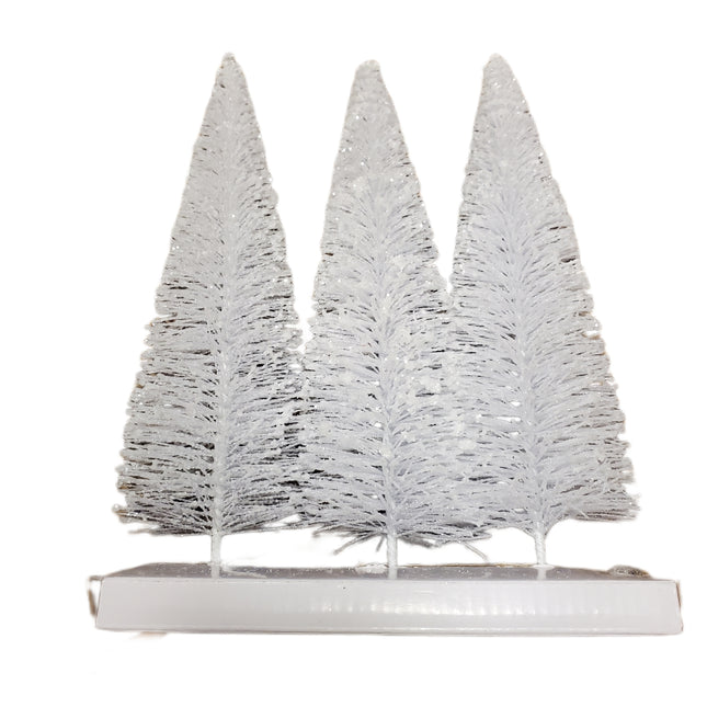 Ashland Bottle Brush Trees - 3 Pack 8 inches White Flocked