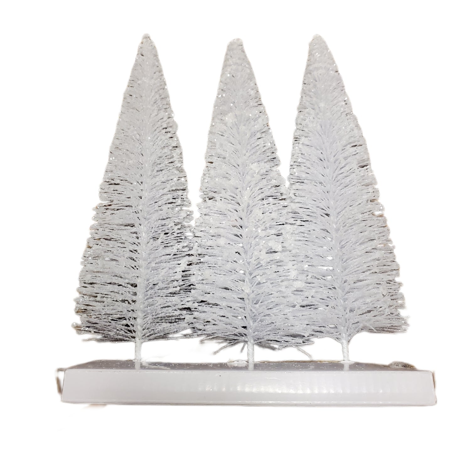 ASHLAND White Bottle Brush Trees 3-pc CHRISTMAS 8"