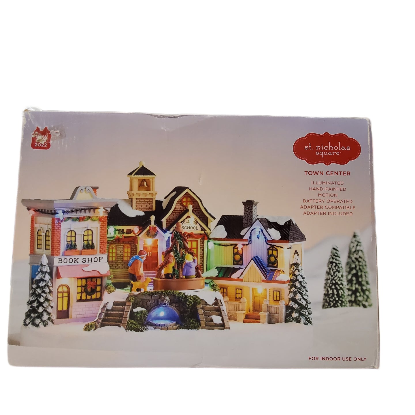 THE VILLAGE COLLECTION st. nicholas square TOWN CENTER, ILLUMINATED HAND-PAINTED MOTION,