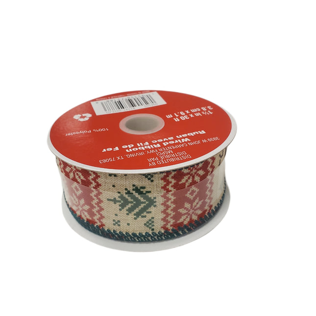Deer Tree Wired Craft Ribbon 1.65in x 30ft