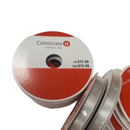 Silver Craft Ribbon 3/8" x 30ft - Celebrate It