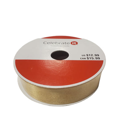 Gold Christmas Ribbon 7/8" x 24 ft - Craft Decor